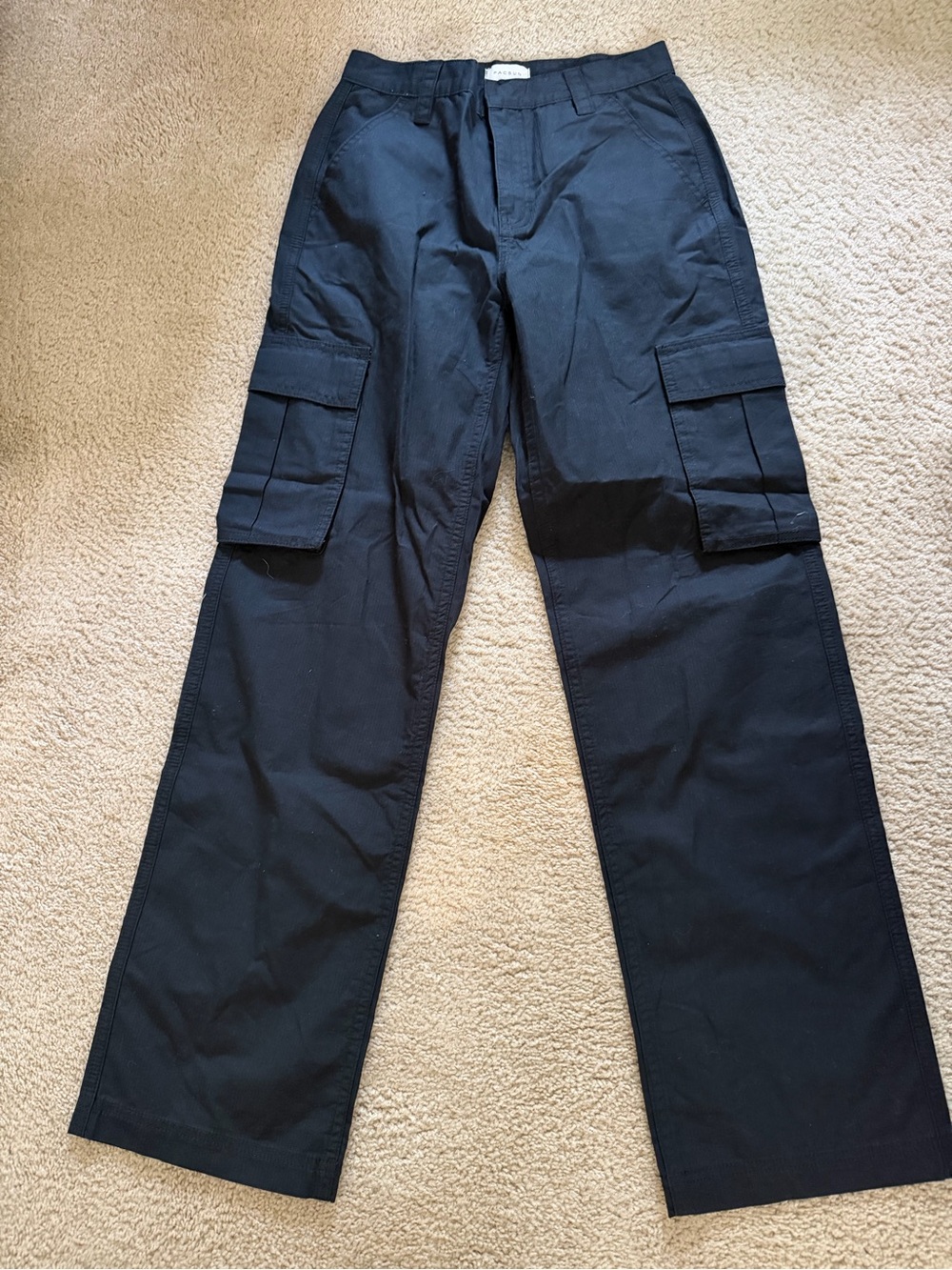 PacSun Black Cargo Pants with Flap Pockets Mens 26 New no tag
